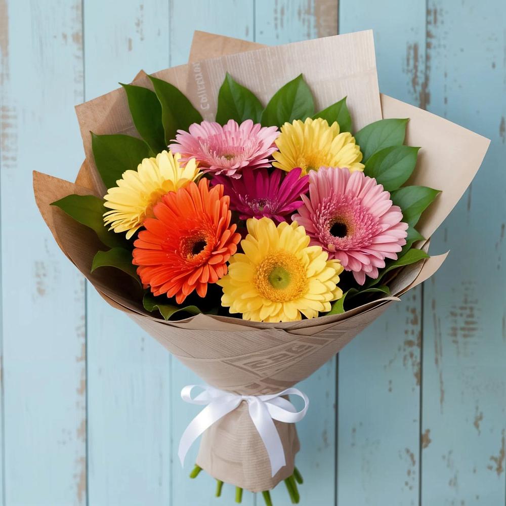 Букет цветов из: Герберы в Совхозный