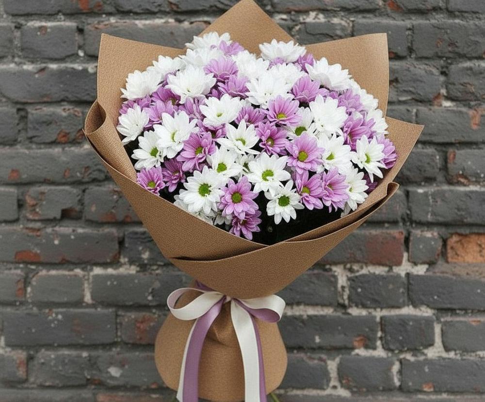 Букет цветов из: Хризантемы в Совхозный