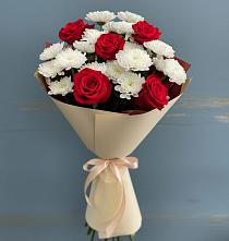 Букет цветов из:  Розы и Хризантемы в Совхозный