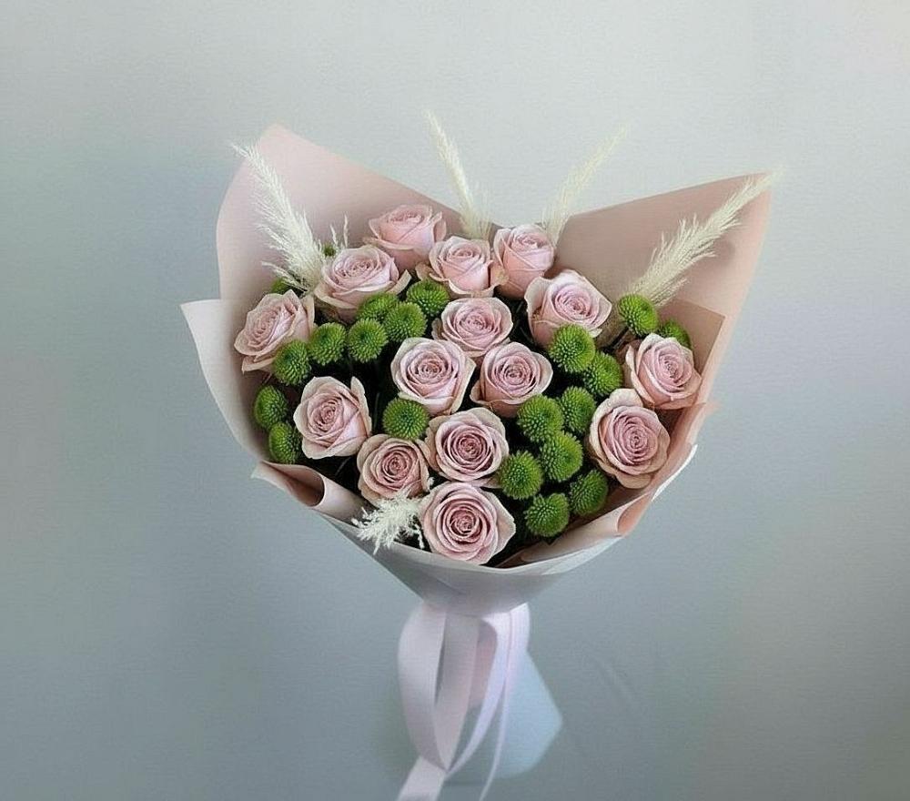 Букет цветов из: Розы и Хризантемы в Совхозный