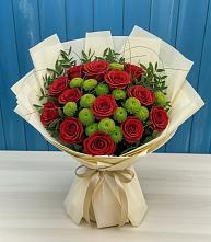 Букет цветов из:  Розы и Хризантемы в Совхозный