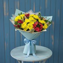 Букет цветов из:  Альстромерии и Хризантемы #REPLACE_PRED# Совхозный